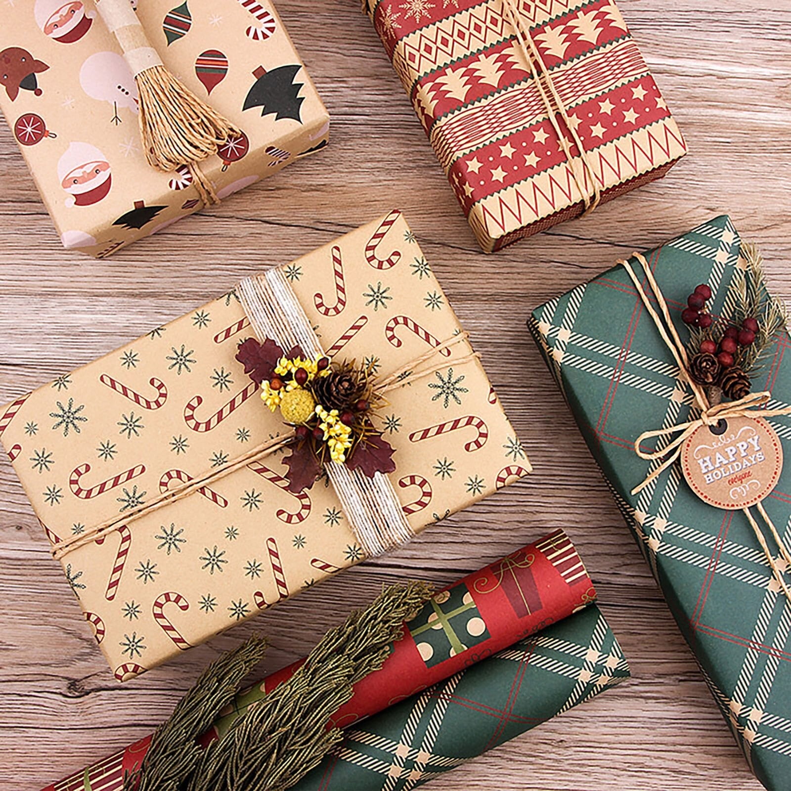 Christmas Gift Retro Wrapping Paper