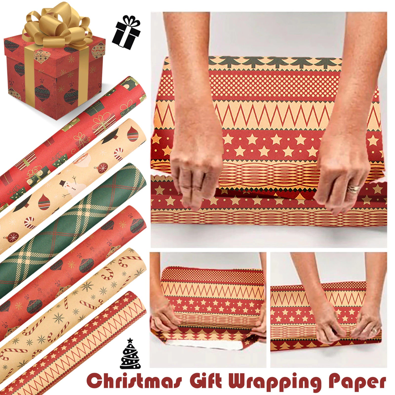 Christmas Gift Retro Wrapping Paper